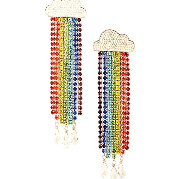 kate spade Jewelry - Kate Spade into the sky rainbow fringe earrings